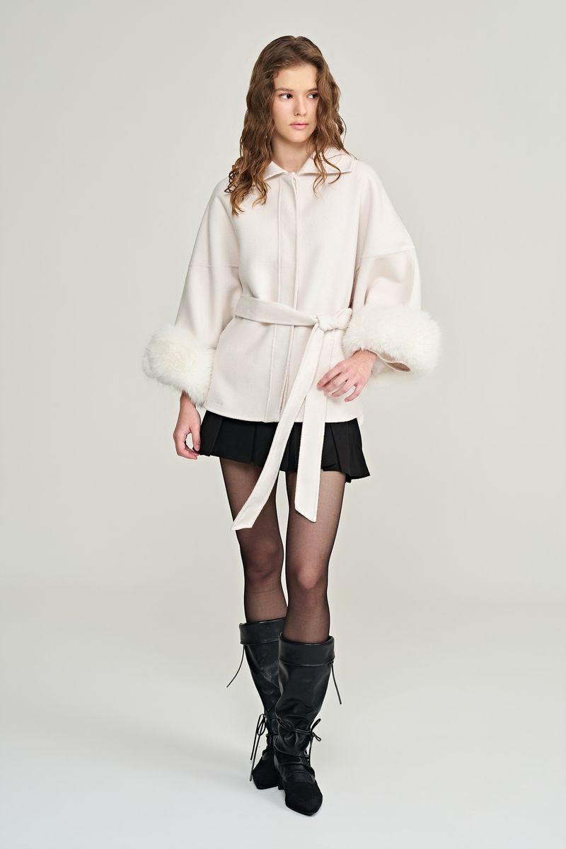 Bell australian wool cape coat, Ivory