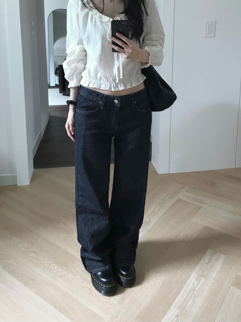 Kitten（キッテン）の「リアル ローライズ デニム ワイド パンツ (one color)（パンツ）」