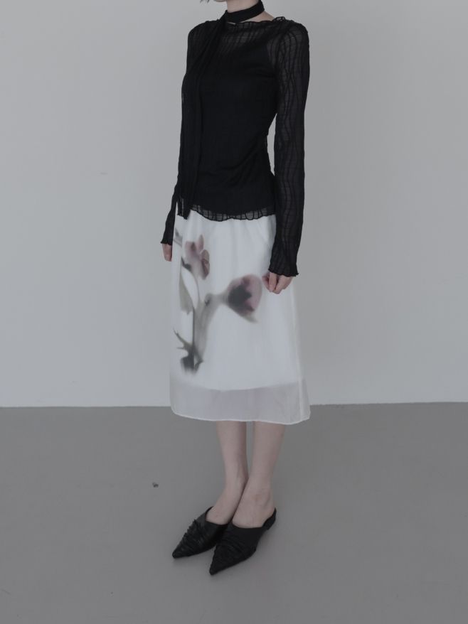 Riel Flower Ink Midi Skirt