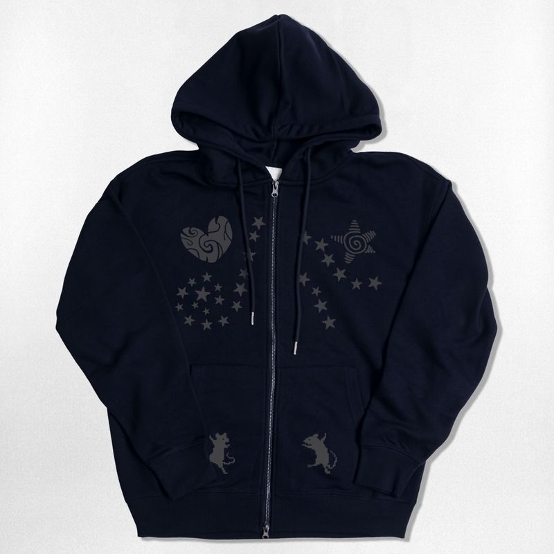 NOTUSUAL（ノットユージュアル）の「Music Star Rats 2way Zip-Up Hoodie - 4COLOR（Tops）」