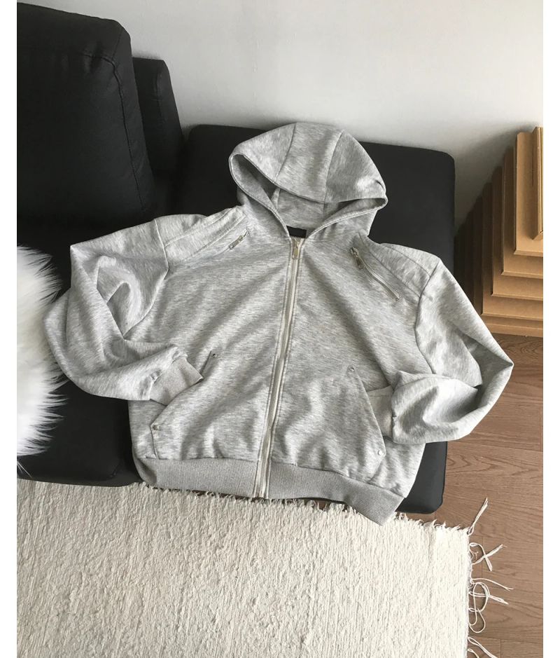 Motor Crop Hood Zip-up