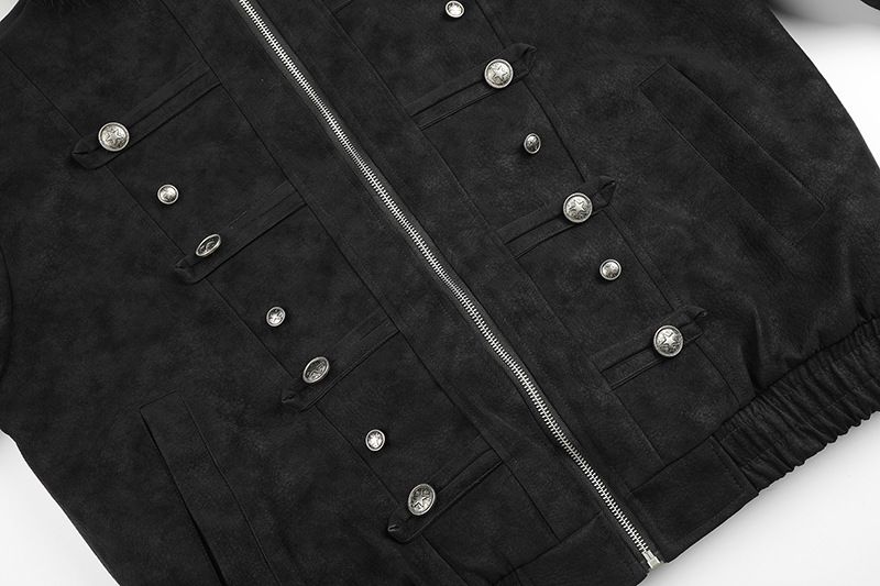 Lucy Fur Hood Military Shearling Jacket
