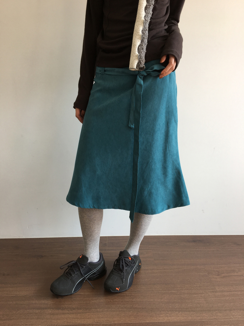 Low-tie midi skirt (2color)