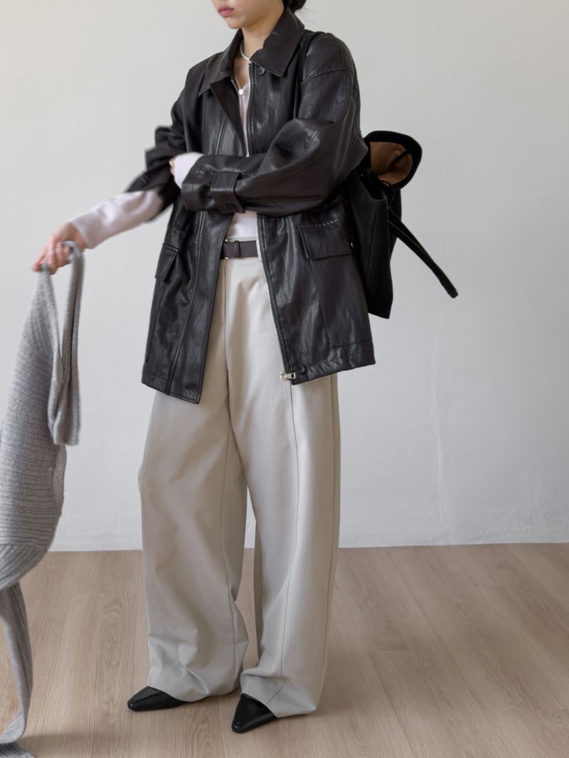 Eleanor Leather Safari Half Jacket