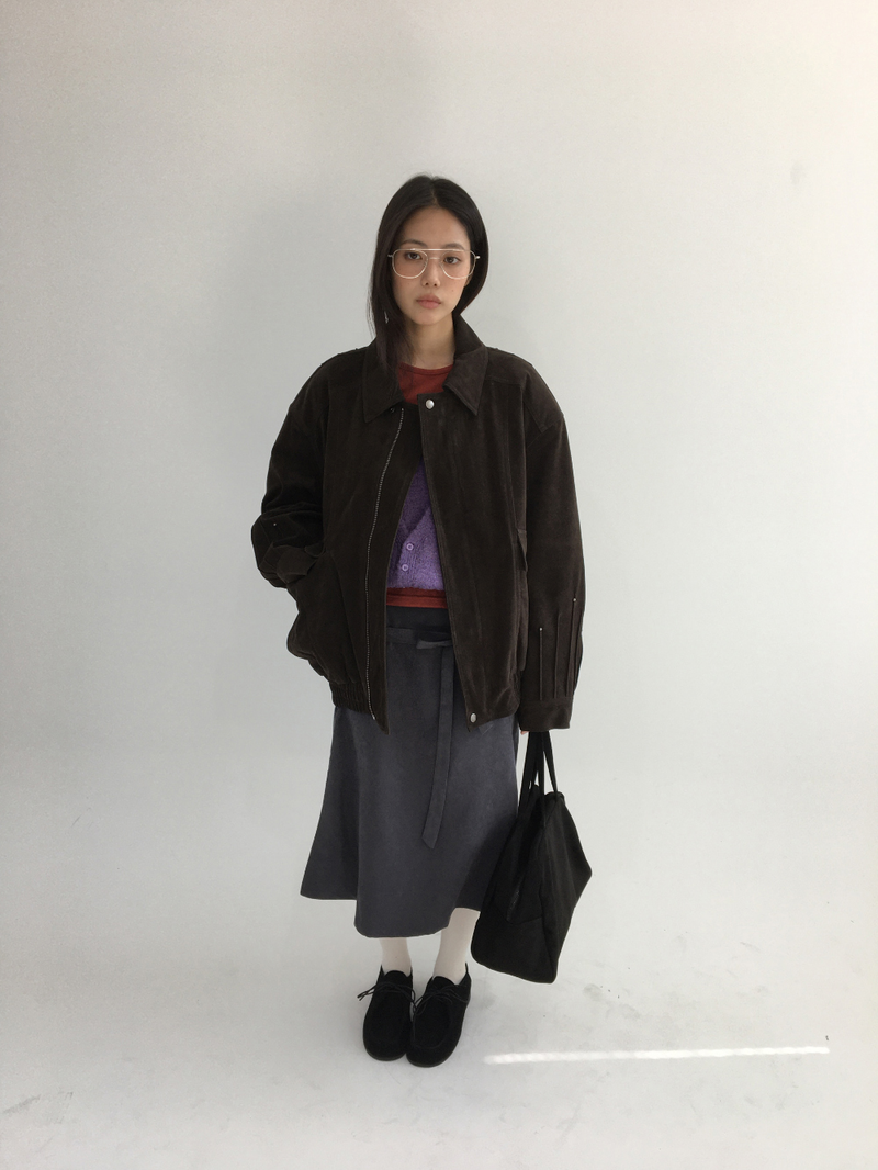 Low-tie midi skirt (2color)