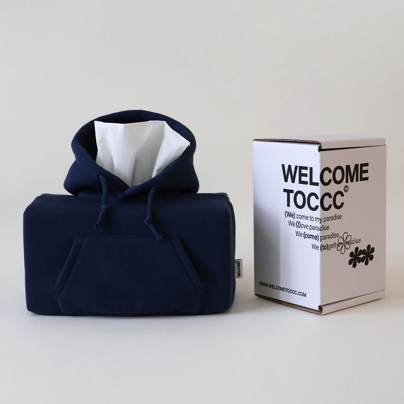 welcometoccc（ウェルカムシーシーシー）の「フーディー バディ ティッシュ ケース (Navy) （インテリア）」