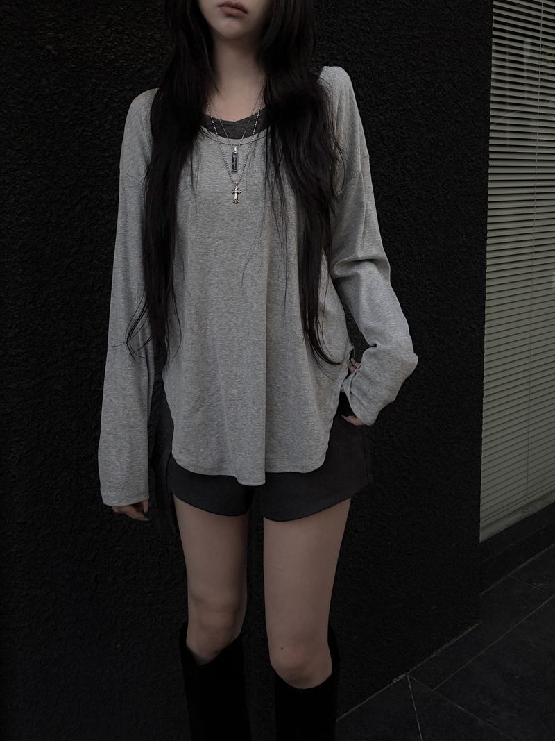 soft u-neck long sleeves (3color)