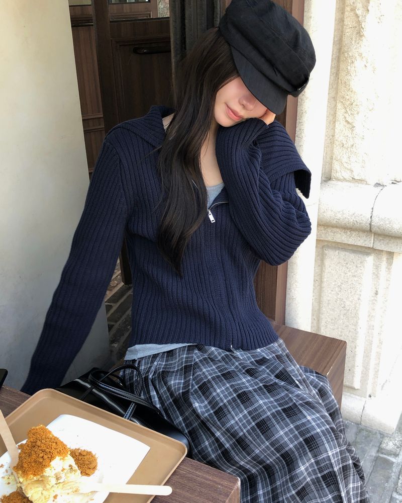 [ORIGINAL]Modi Sailor Two-Way Knit Zip-Up