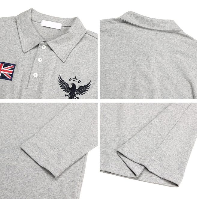 Dayren Eagle Embroidered Collar Tee