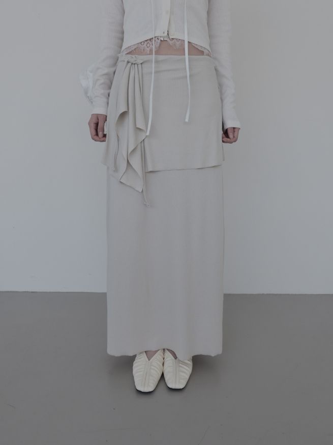 mnem(ムネム)の「Ed Flare Layered Long Skirt(Skirts)」