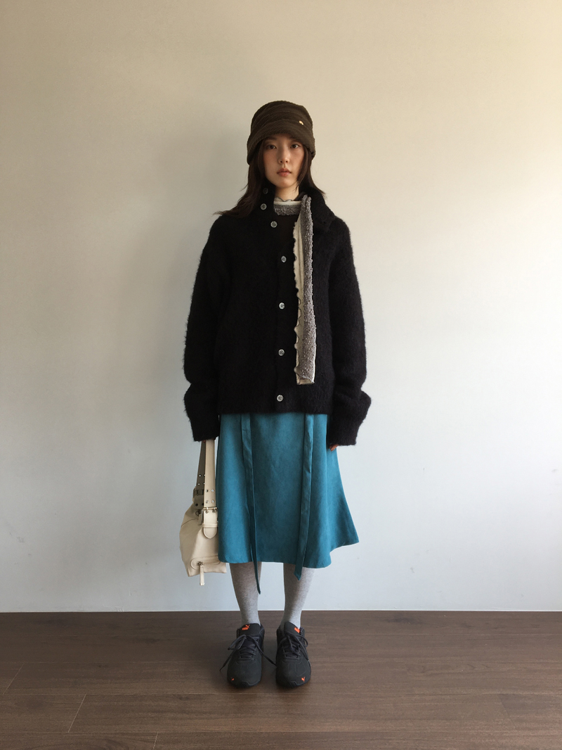 Low-tie midi skirt (2color)