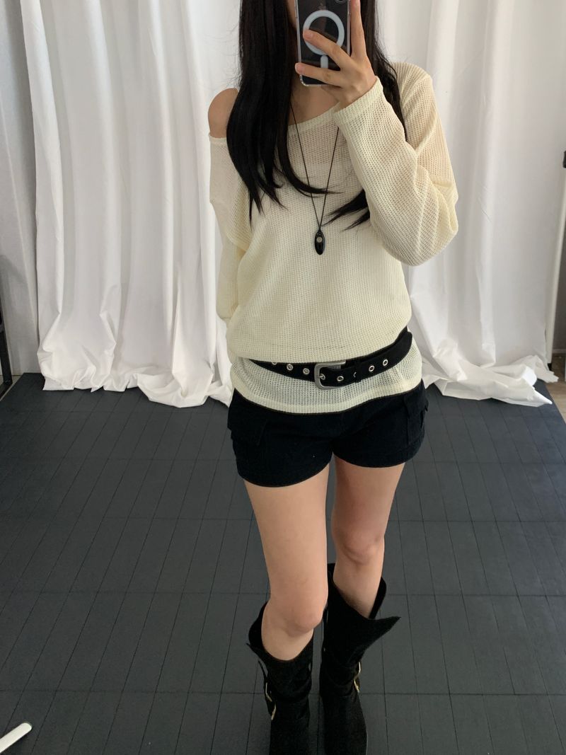 リレア ロングスリーブ メッシュ ニット​