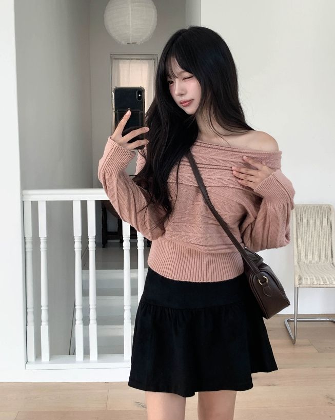Nico Suede Flare A-line Skirt