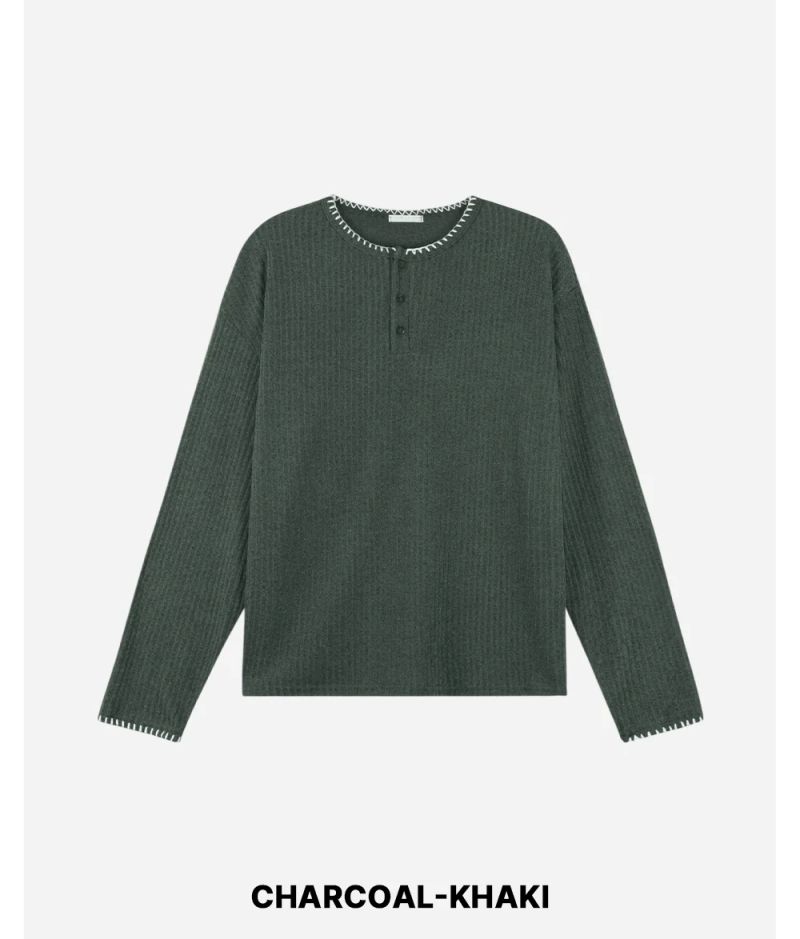 Stitched Henneck Cropped Knit