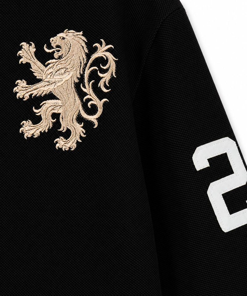 Heraldic Emblem Collar Long Sleeve - Black