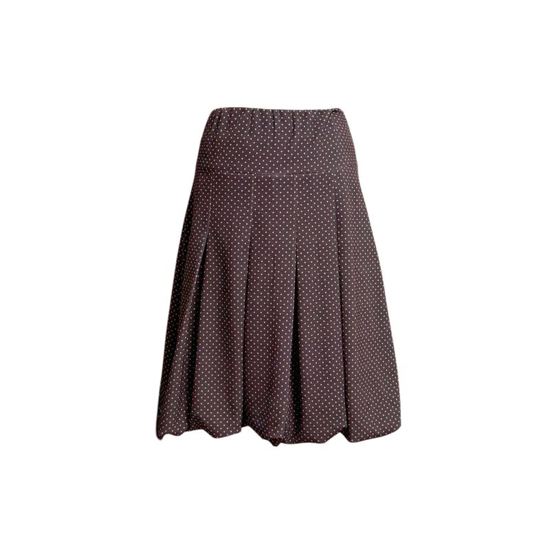 (2color) Dot Pleated Balloon Skirt