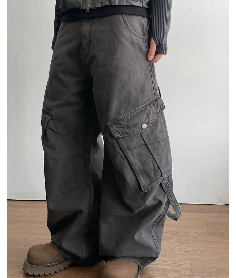 ストラップ ウォッシュド カーゴ パンツ