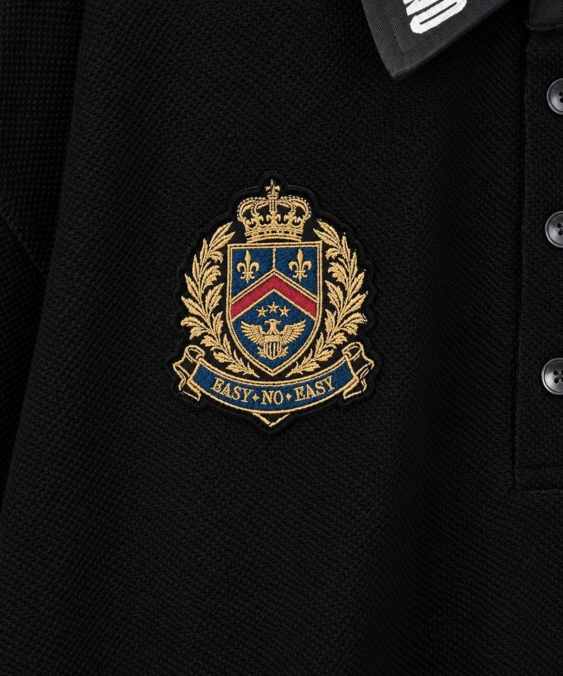 Heraldic Emblem Collar Long Sleeve - Black