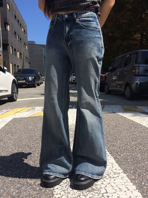 セディン ヴィンテージ ウォッシング デニム ブーツカット パンツ