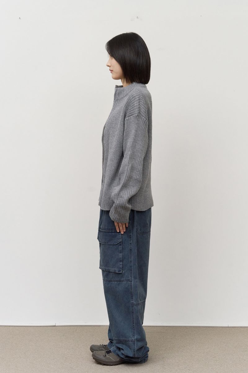 パーカー ニット ジップアップ