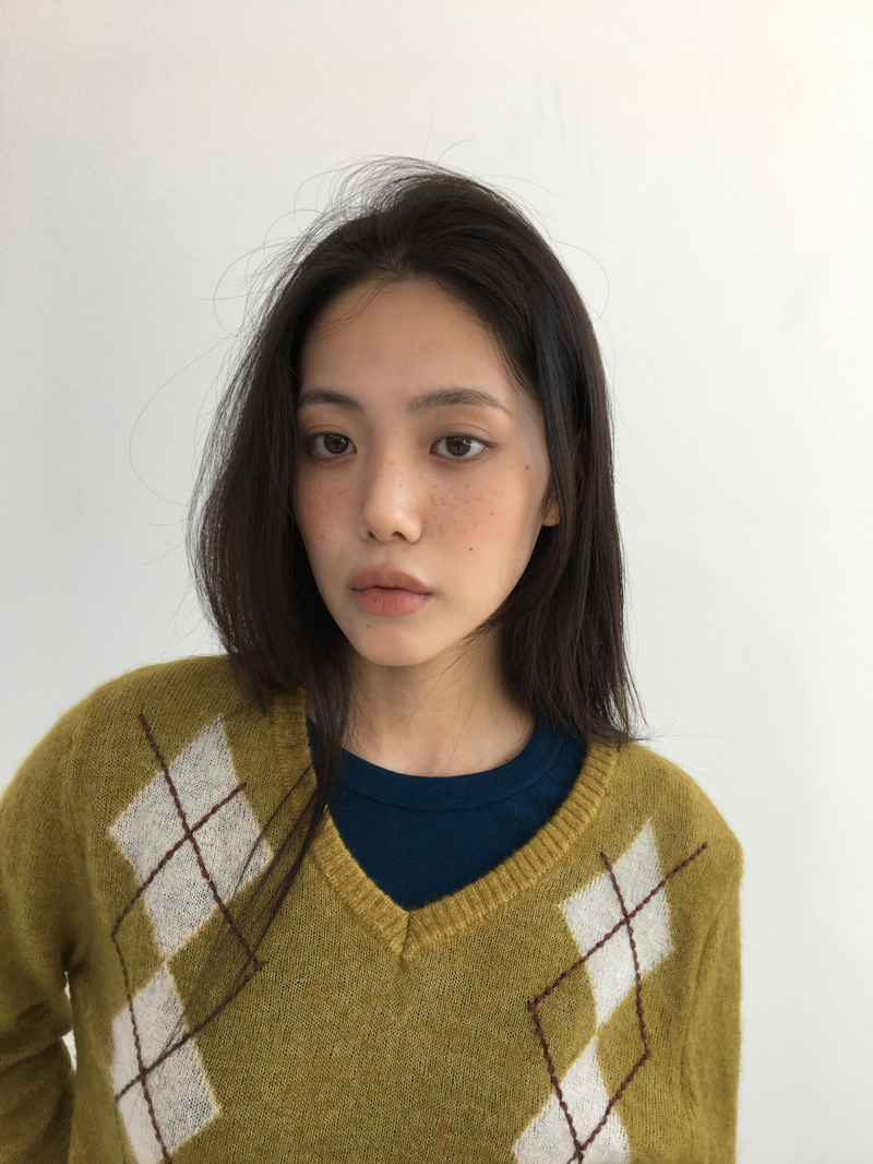 Fmang Mohair Argyle Knit (4color)