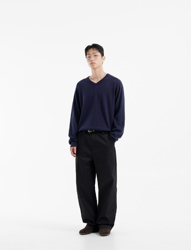 26FW★ Layer Cotton V-Neck Knit