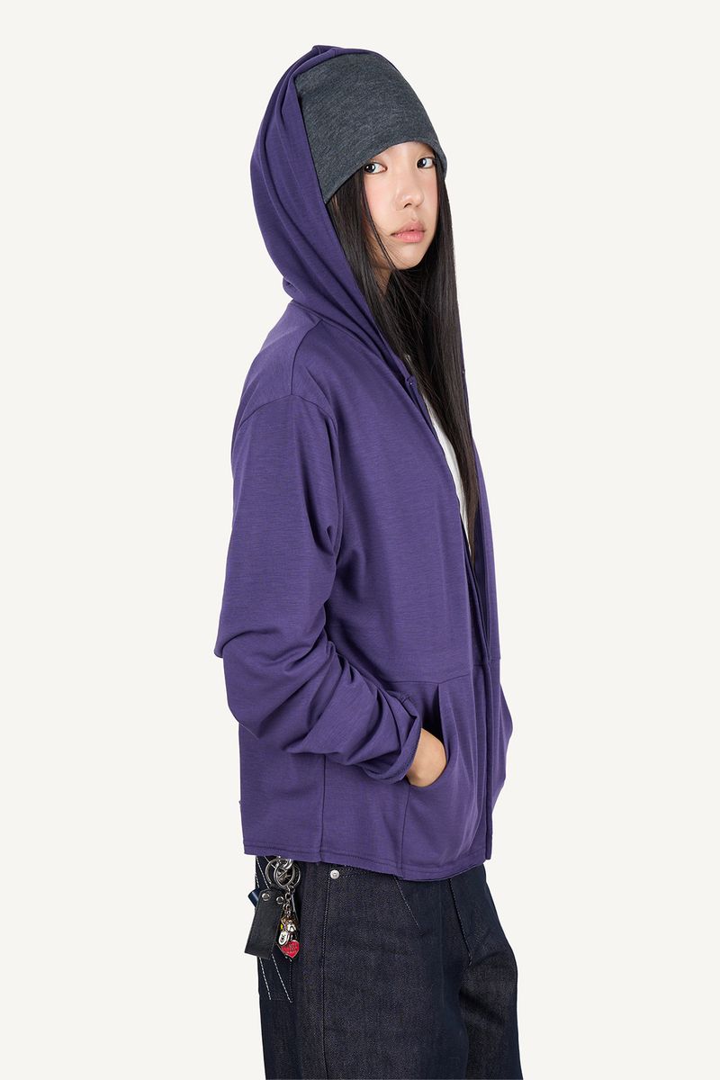 Drape Color Hoodie Zip-up