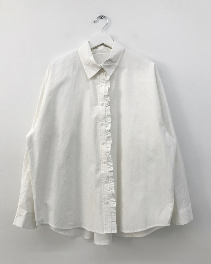 Ondes Frill Placket Shirt (2color)