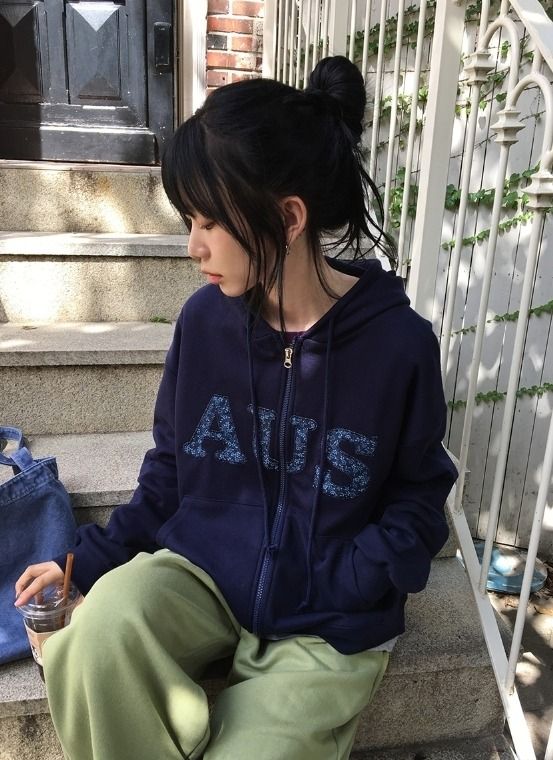 26FW★ [BAONHAUS] Kuiro Embroidery Hood Zip-Up