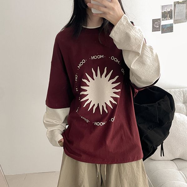 Moon Layered Long Sleeve Tee (4 colors)