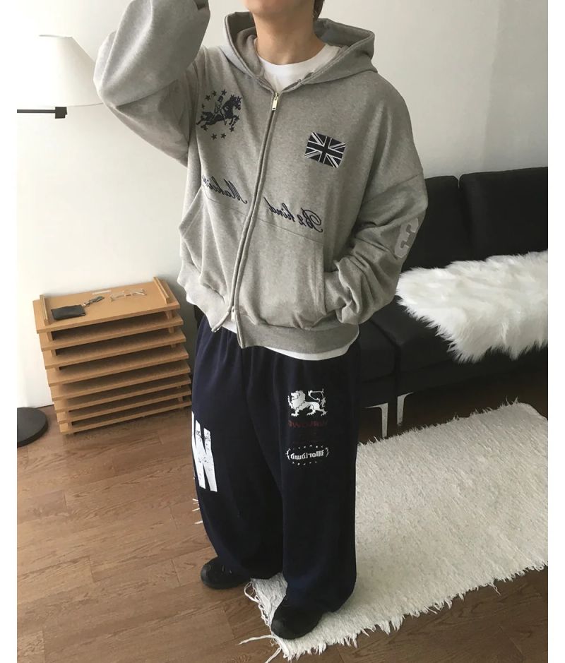 Spur Embroidery Hood Zip-up