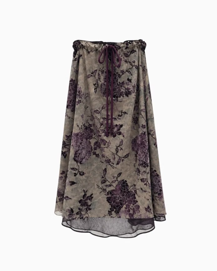 VINTAGE WILD-ROSE LAYERED SKIRT