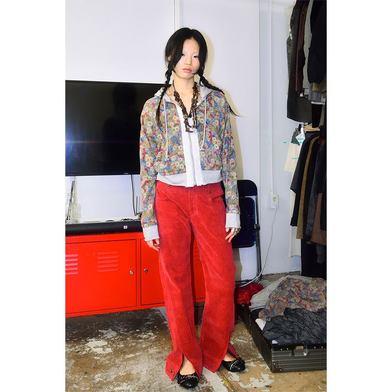 BUTTON-CUFF CORDUROY TROUSERS