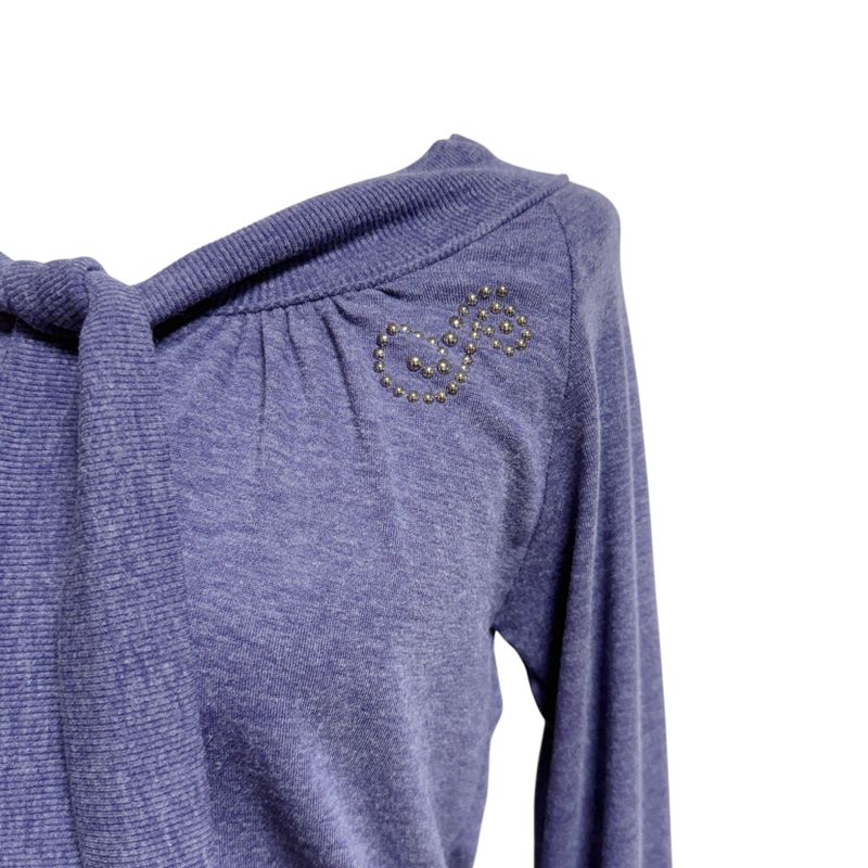 (3color) Studded Tie-Neck Soft Knit Tee