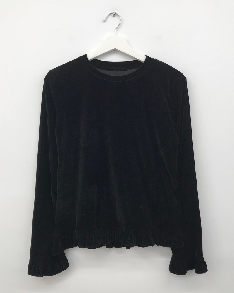 frilly velvet long sleeves (4color)
