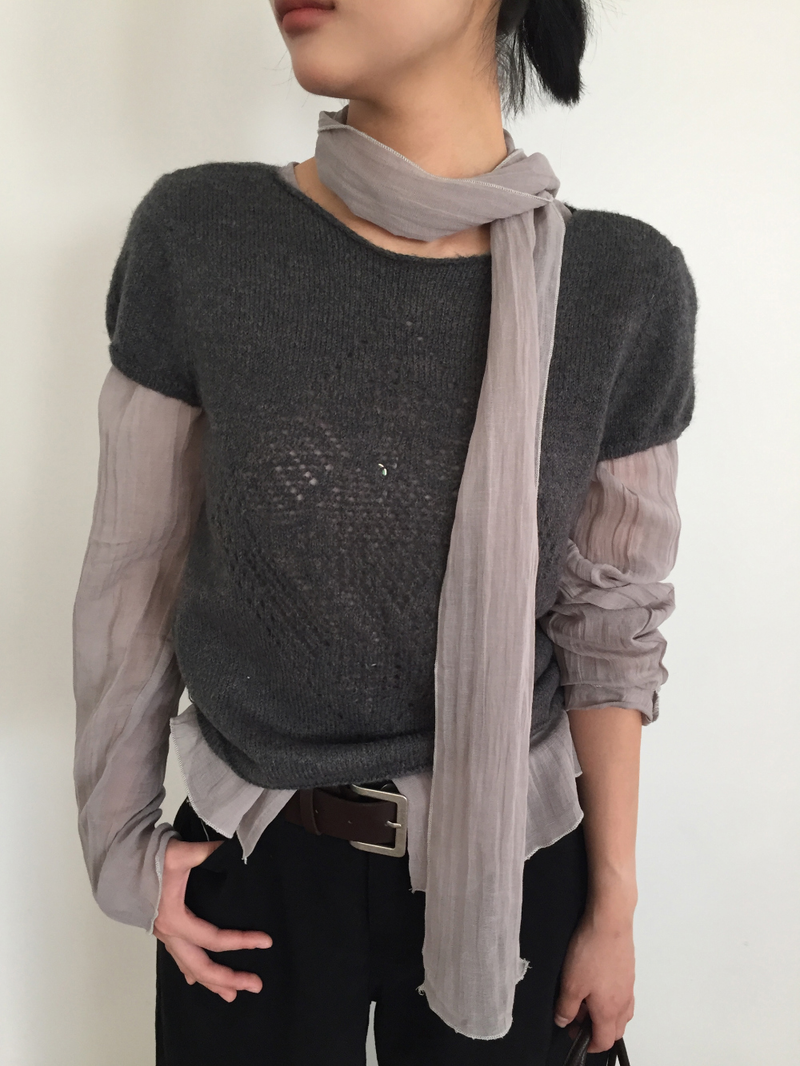 Boucla short-sleeve knit (4color)
