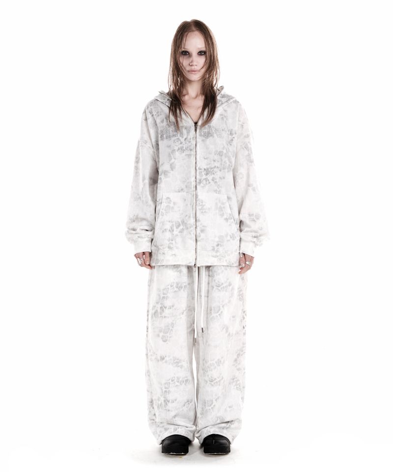 PARTY GIRL HOTFIX SET SWEATPANTS WHITE LEOPARD