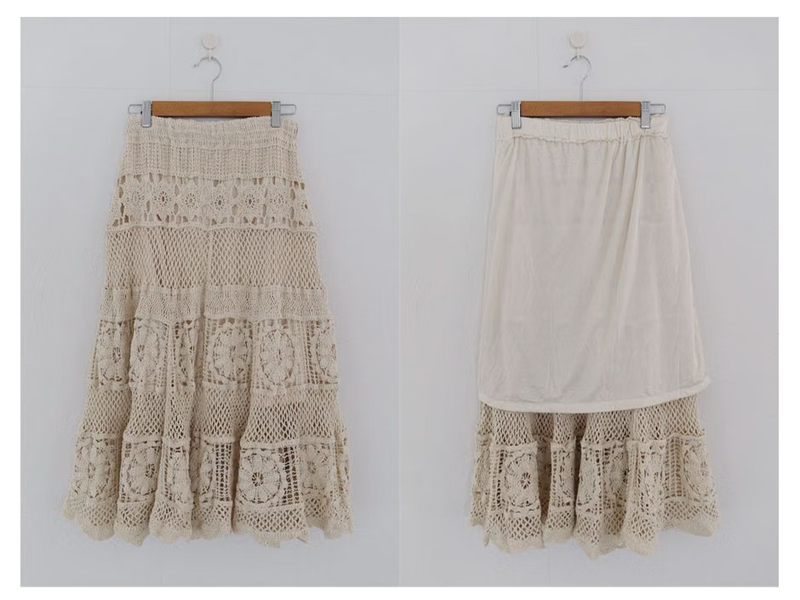 BOHEMIAN KNITWORK LONG SKIRT