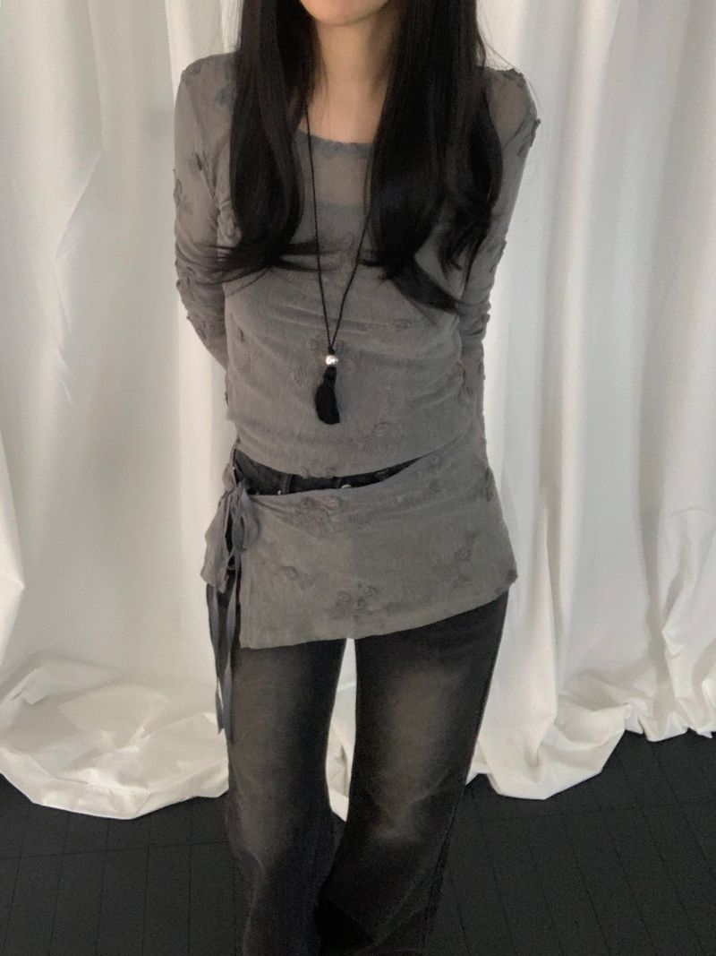 [set] Ekis Flower T-Shirt & Wrap Set