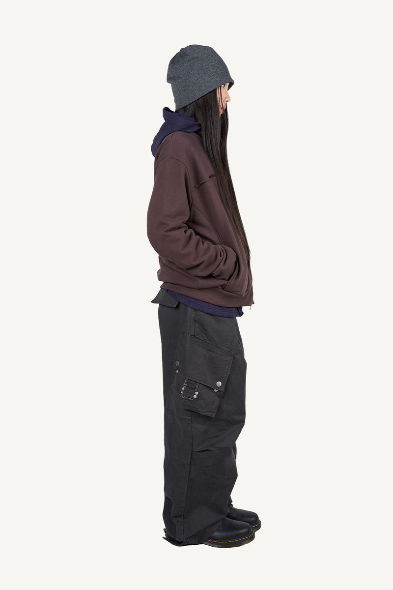 Rivet High-Neck Sweat Zip-Up