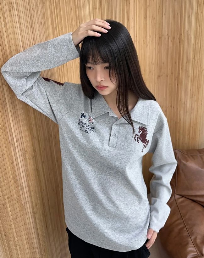 Mayen Horse Graphic Collar Tee