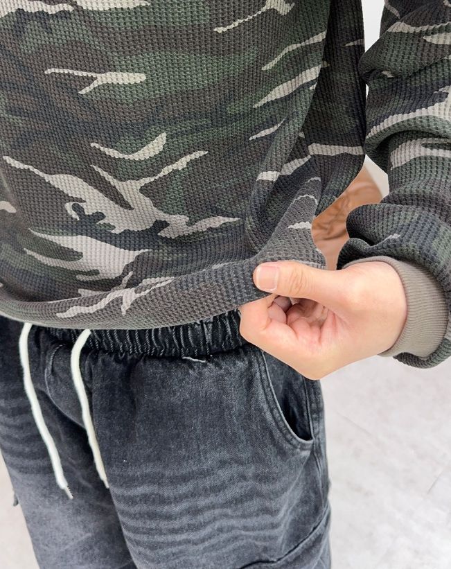 Demei Camo Waffle Long Sleeve