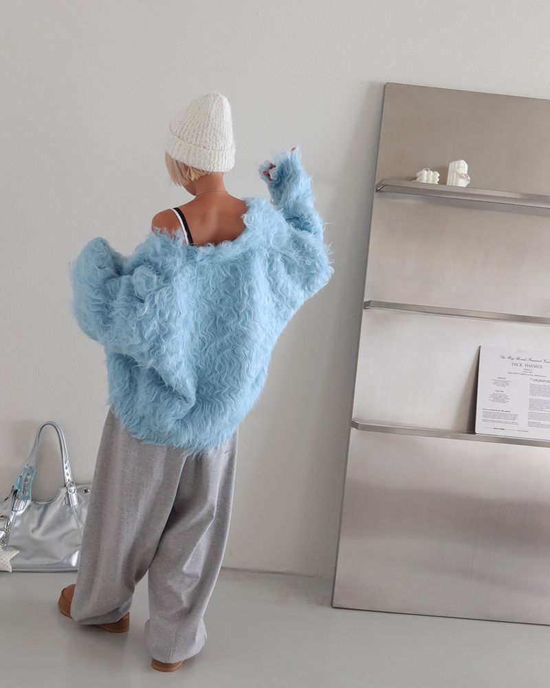 Poodle Sherpa Oversized Fur Cardigan