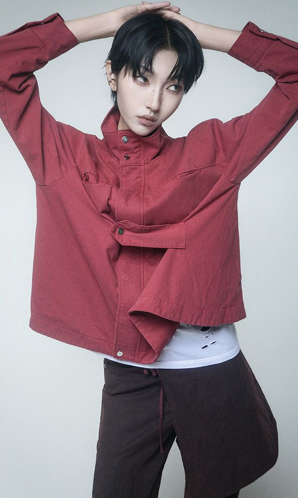 Drapoed Field Jacket Washed Red