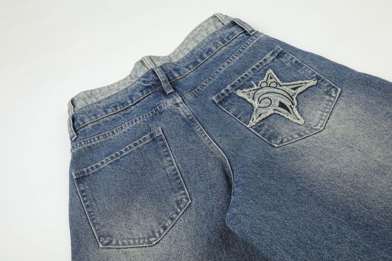 Nova Star Patchwork Balloon Wide Jeans