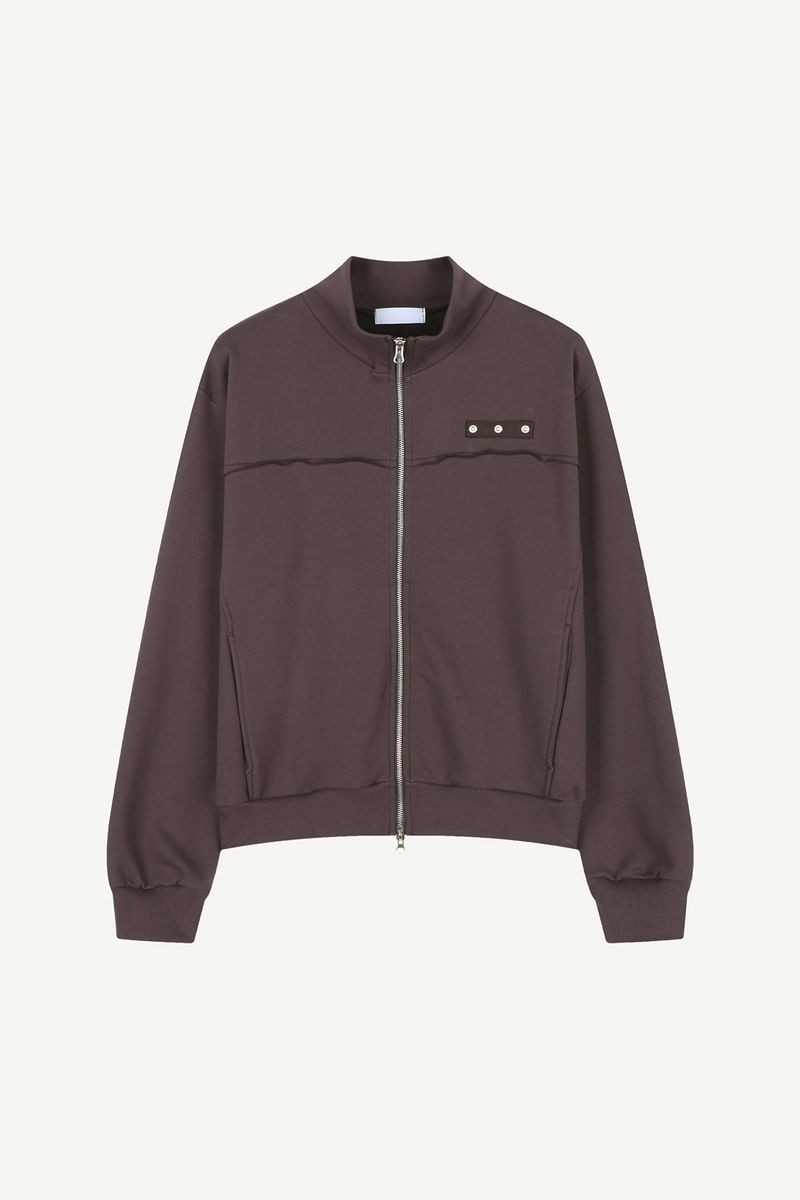 Rivet High-Neck Sweat Zip-Up