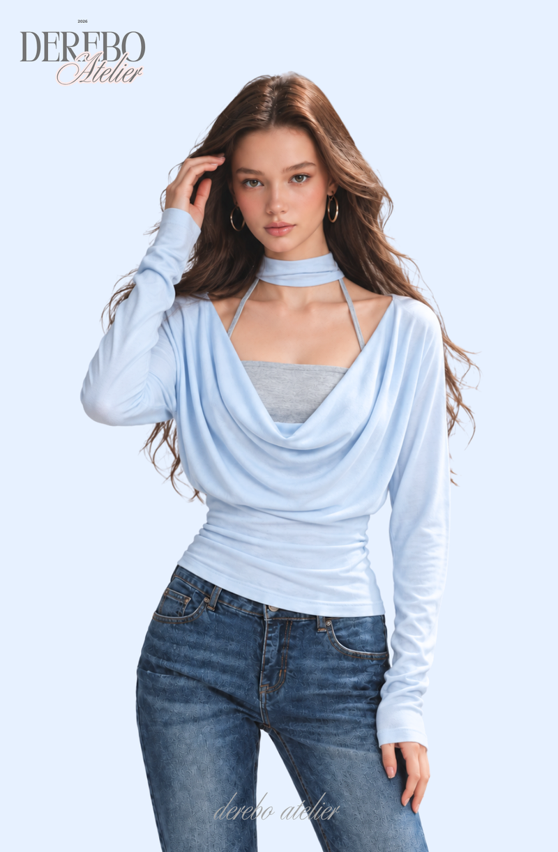 Sky Flow Choker Layered Top
