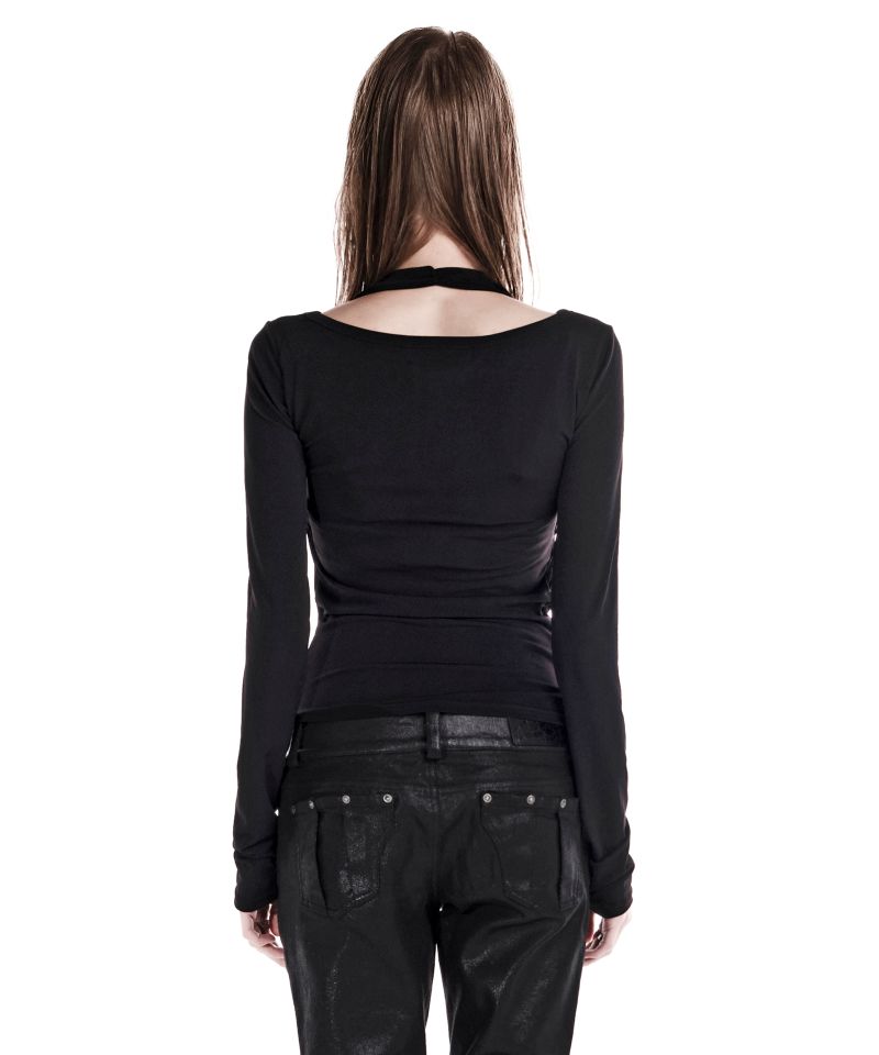COWL LAYERED LONGSLEEVE TOP