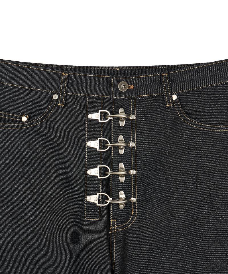 Shinchiback Fireman Curved Denim Pants - Black