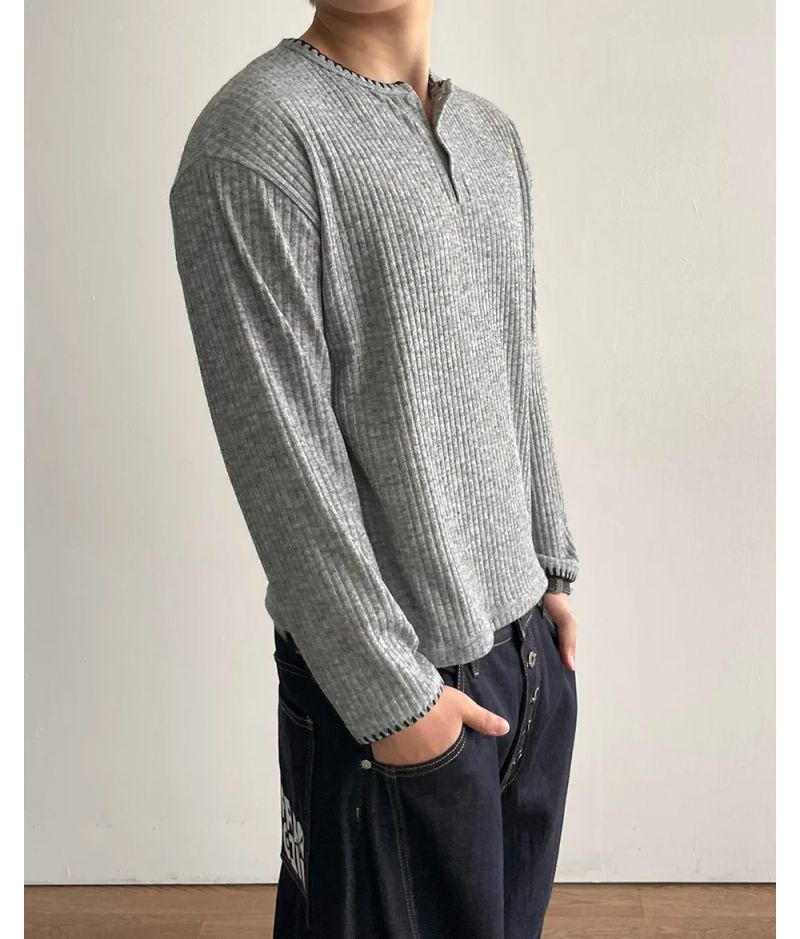 Stitched Henneck Cropped Knit